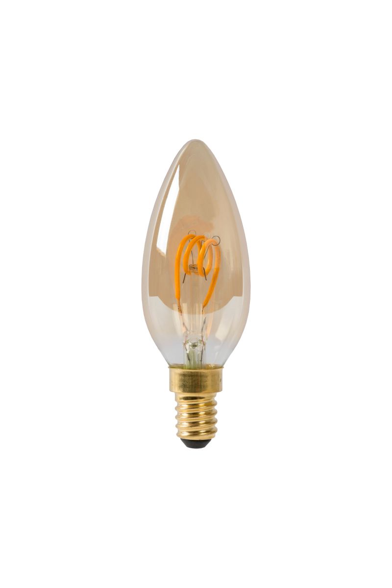 Lucide C35 - Žiarovka - Ø 3,5 cm - LED Rozm. - E14 - 1x3W 2200K - Jantárová